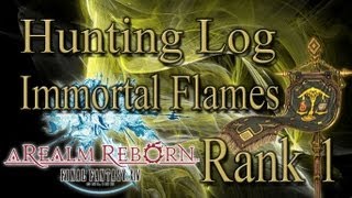 Final Fantasy XIV A Realm Reborn  Immortal Flames Rank 1  Hunting Log Guide [upl. by Darken656]