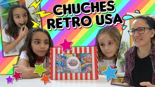 CHUCHES RETRO USA Probando Chucherías Raras y Antiguas de EEUU en Divertilandia [upl. by Sarat]