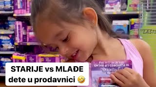 STARIJE vs MLAĐE dete u prodavnici 🤣🛍️ ARIJAIALINA starijedete mladjedete smesno [upl. by Oisangi]