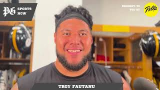 Steelers OTAs Troy Fautanu says NFL a lot different from college as he fights to start at OT [upl. by Otero653]