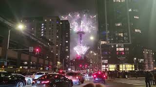 2023 🇺🇸 New Years Eve Fireworks Celebrations in SpaceNeedle Downtown Seattle WA USA [upl. by Ymled]