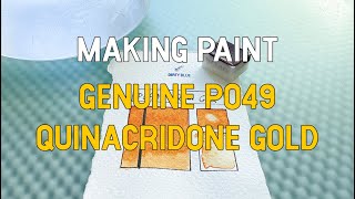 Quinacridone gold PO49 from dry pigment to handmade watercolor paint [upl. by Lamdin434]