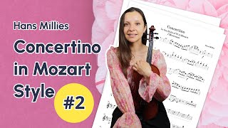 Concertino in Mozart Style 2 Movement Hans Millies Violin Tutorial [upl. by Alexandr]