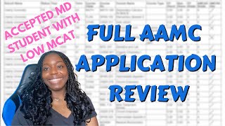 FULL AMCAS APPLICATION REVIEW WITH LOW MCAT 20232024 How to get accepted with low MCAT [upl. by Nosduh240]