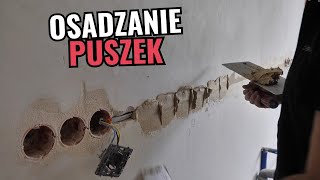 Osadzamy puszki elektryczne bez przewodów Dom od dewelopera [upl. by Laucsap]