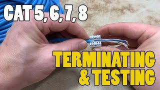 TerminatingTesting Network Cables  CAT 3 CAT5 CAT6 CAT 7 CAT 8 [upl. by Nollek]