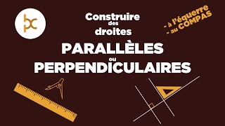 6ème Construction de droites parallèles et perpendiculaires au COMPAS et à lÉQUERRE [upl. by Cilla629]