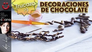 DECORACIONES DE CHOCOLATE truco muy curioso 😍 Comando Cocina [upl. by Kcerb220]