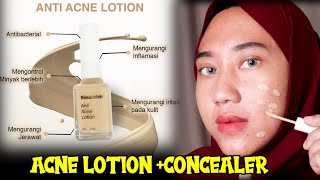 REVIEW ANTI ACNE LOTION BEAUDELAB TOTOL JERAWAT SEKALIGUS CONCEALER [upl. by Celestyna]