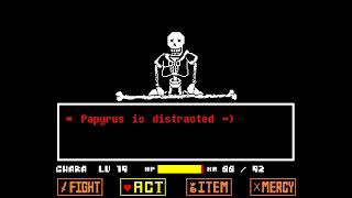 Undertale  Disbelief Papyus Phase 1 Fight UnofficialBetrayal Ending [upl. by Mikkel57]