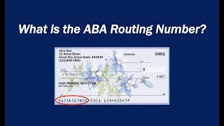 What is an ABA Routing Number [upl. by Novikoff]