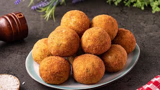 Croquetas de arroz y queso  RECETA FÁCIL [upl. by Aerdnaeel935]