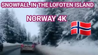 Snowfall in the Lofoten Islands  Norway 4K  MA WORLD TRAVEL VLOG [upl. by Faux]