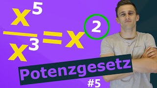 Potenzgesetz  Dividieren bei gleicher Basis  5 [upl. by Robillard667]