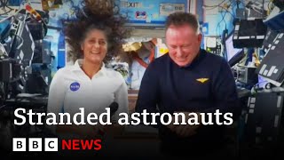 Stranded Nasa astronauts hold press conference from International Space Station  BBC News [upl. by Shae]