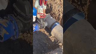 Installation process of ductile iron pipe threeway valve [upl. by Nyladnewg763]