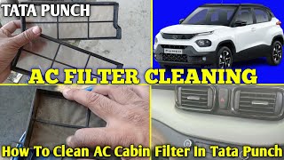 TATA PUNCH AC FILTER CLEANING How To Clean AC Cabin Filter In Tata PunchShreeBalajiAuto [upl. by Imoen725]