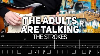 The Strokes  The Adults Are Talking Guitar lesson with TAB [upl. by Anneirda]