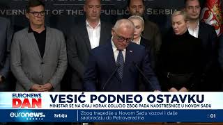 Goran Vesić dao ostavku na mesto ministra [upl. by Ydnirb]