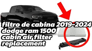 como cambiar filtro de cabina dodge ram 1500⚠️ 20192024 cabin air filter replacemet [upl. by Aicala]