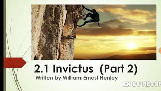 9th 21 Invictus Poem Appreciation and Figures of speech [upl. by Idzik]