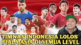 TIMNAS INDONESIA lolos Piala Asia di semua level  REACTION [upl. by Norabel910]