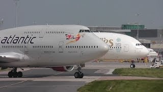 Heavy aircraft at Manchester Airport 290414 [upl. by Leumel]