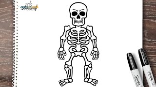 How to draw SKELETON step by step [upl. by Ikila582]