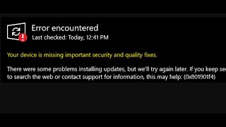 Fix Windows 11 Update Error Code 0x801901f4 Device Is Missing Important Security And Quality Fixes [upl. by Ellehsat]