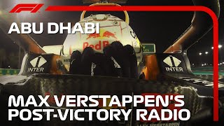 Max Verstappens Cooldown Lap PostVictory Radio  2021 Abu Dhabi Grand Prix [upl. by Suitangi]