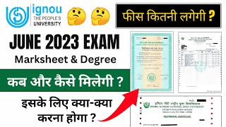 June 2023 Exam की Degree और Marksheet कब मिलेगी  IGNOU Marksheet Apply Online  37th Convocation [upl. by Alekal]