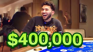 Adin Ross Wins 400000 on High Stakes Blackjack [upl. by Seuqcaj818]