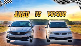 FIAT ARGO 10 vs VOYAGE G5 10  DRAG RACE  ANTIGO vs MODERNO [upl. by Llerrat]