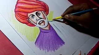 How to Draw Jyotiba phule in Color Drawing [upl. by Aynna]