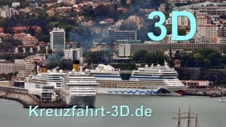 3DVideo AIDAsol trifft Costa Serena und Costa neo Romantica erst bei Teneriffa dann bei Madeira [upl. by Eileme]