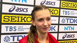 Femke Bol after GOLD in 400m hurdles at 2022 World Track and Field Championships [upl. by Eugenia520]