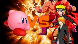 SSF2 V09 Kirby vs Goku Naruto And Ichigo [upl. by Feodora204]