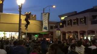 Fire Knife Juggler Street Performer in Huntington Beach HD 1080p [upl. by Nico]