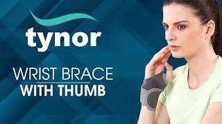 Tynor Wrist Brace With Thumb for partial immobilization amp compression of the wrist and palm [upl. by Koffman274]