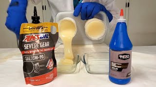 AMSOIL Vs Super Tech 75W90 Full Synthetic Gear Oil Cold Flow Test [upl. by Smailliw617]