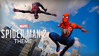 SpiderMan 2 Theme While Playing as BOTH SpiderMen [upl. by Cissie696]