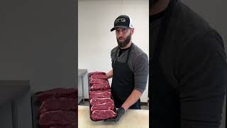 How to Cut New York Strip Steaks at Home meatguyz [upl. by Aes596]