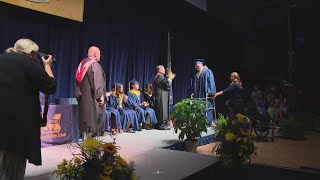 Mooresville student graduates after accident [upl. by Sadnak774]