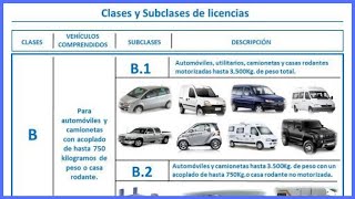 CLASES Y SUBCLASES DE LICENCIA DE CONDUCIRExplicación de Categorías Particulares y Profesionales [upl. by Terrag]