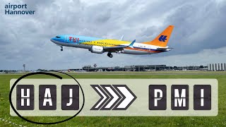 TUIfly takeoff from Hannover airport HAJ  Boeing 737MAX8 50 YearsHapag Lloyd Livery [upl. by Colwell835]