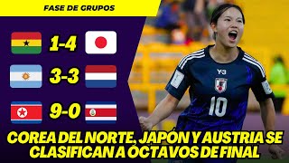 MUNDIAL FEMENINO SUB 20 2024 RESUMEN DÍA 6 JAPÓN COREA DEL NORTE Y AUSTRIA A OCTAVOS [upl. by Annaoy]