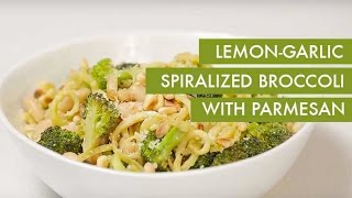 LemonGarlic Spiralized Broccoli with Parmesan I GlutenFree Vegetarian Spiralizer Recipe [upl. by Nysilla]