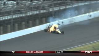 Indy 500 Practice crash James Hinchcliffe May 18 2015 [upl. by Ahsinrats8]