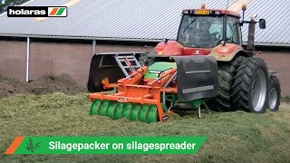 Holaras  Kuilverdeler met verdichtinsrol  Silagepacker on silagespreader [upl. by Nitsirc346]