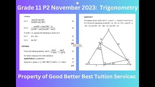 Grade 11 Nov 2023 P2 Trigonometry [upl. by Ellehcim]